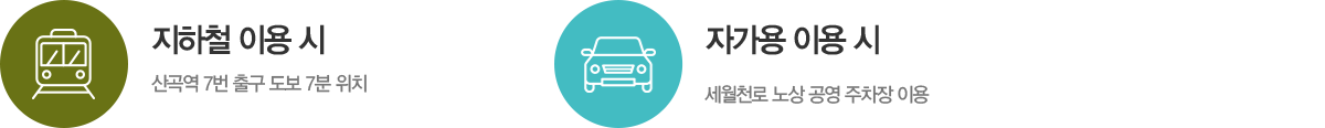지하철 및 자가용 이용시